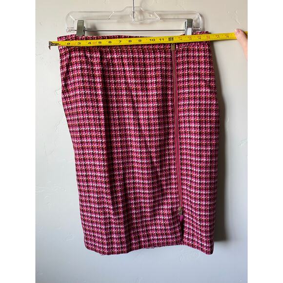 NWT Talbots Pink/Red Wool Blend Zippered Pencil Skirt- Women's Size 10 - Picture 8 of 11
